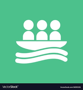 Rafting kayaking team design vector image