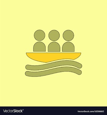 Rafting kayaking team design vector image