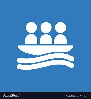Rafting kayaking team design vector image