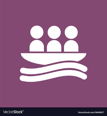 Rafting kayaking team design vector image