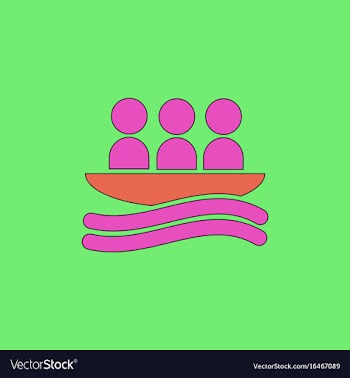 Rafting kayaking team design vector image