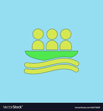 Rafting kayaking team design vector image