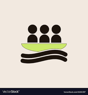 Rafting kayaking team design vector image