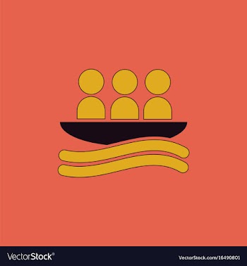 Rafting kayaking team design vector image