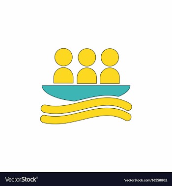 Rafting kayaking team design vector image