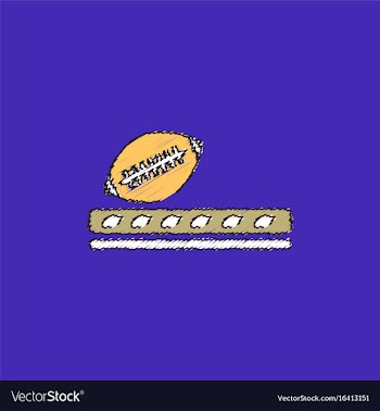 Ragby ball icon in hatching style vector image