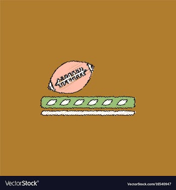 Ragby ball icon in hatching style vector image
