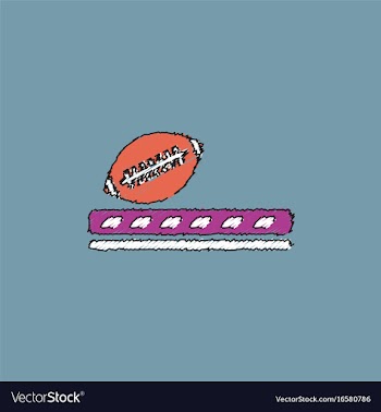 Ragby ball icon in hatching style vector image