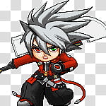 Ragna, BlazBlue, white haired male anime character transparent background PNG clipart