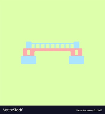 Rail way bridge icon for web mobile and vector image