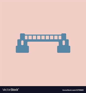 Rail way bridge icon for web mobile and vector image