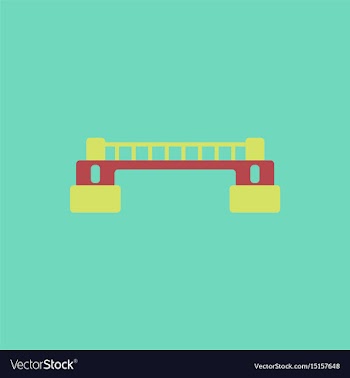 Rail way bridge icon for web mobile and vector image