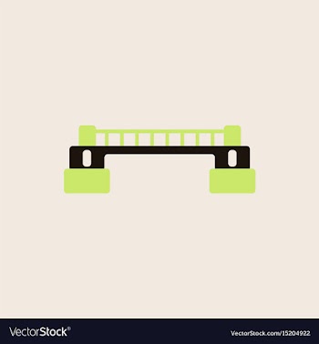 Rail way bridge icon for web mobile and vector image