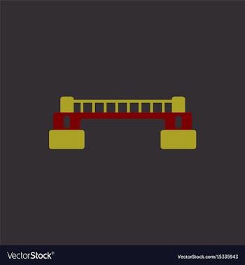 Rail way bridge icon for web mobile and vector image