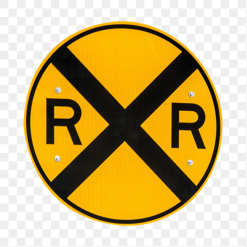 Railroad crossing sign png sticker, | Free PNG - rawpixel