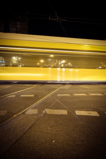Railroad Station at Night Photo