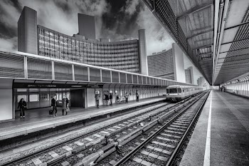 Railroad Station in City