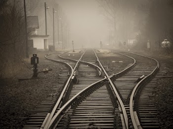 Railroad Tracks in City