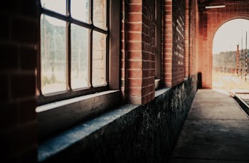 Railway Station with Brick Walls