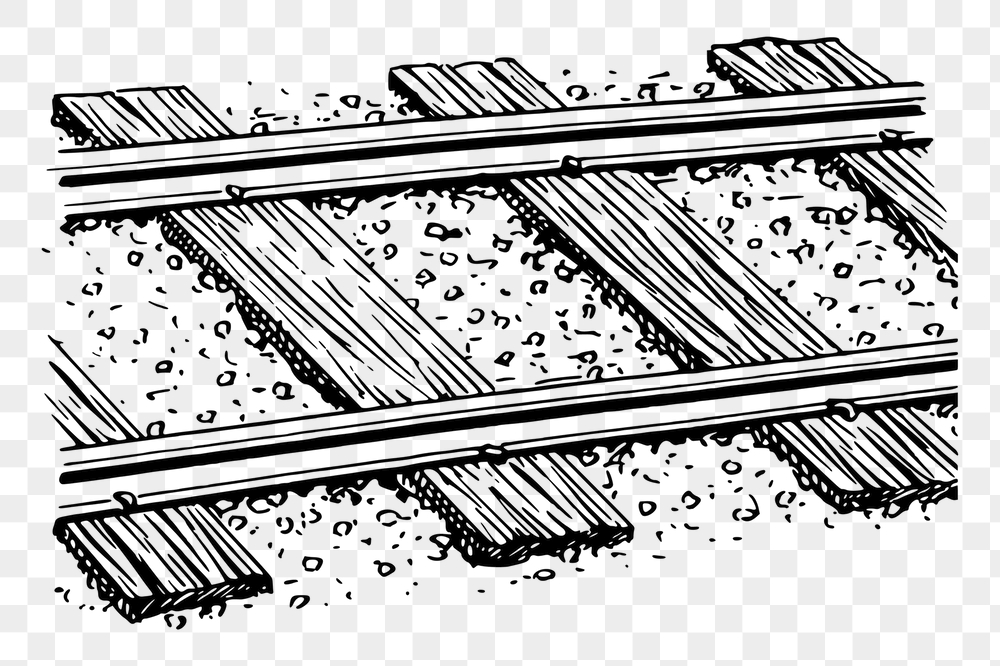 Railway track png sticker, vintage | Free PNG - rawpixel