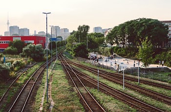 Railways Beside Red Building