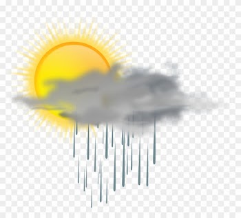 Rain Clipart Weather Icon - Sun And Rain Clouds