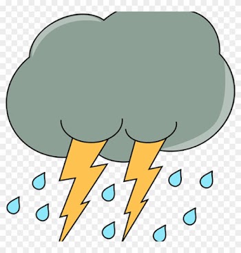 Rain Cloud Clipart Dark Cloud With Rain And Lightning - Cloud With Rain And Lightning