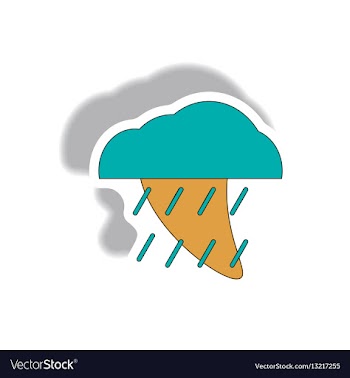 Rain cloud cloudburst downpour rain hurracian vector image