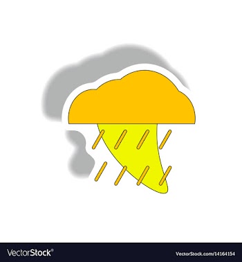 Rain cloud cloudburst downpour rain hurracian vector image