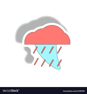 Rain cloud cloudburst downpour rain hurracian vector image
