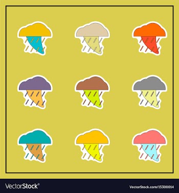 Rain cloud cloudburst downpour rain hurracian vector image