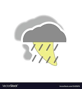 Rain cloud cloudburst downpour rain hurracian vector image
