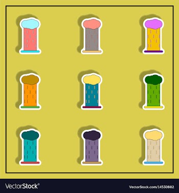 Rain cloud cloudburst downpour rain set vector image