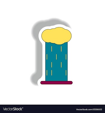 Rain cloud cloudburst downpour rain vector image