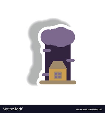 Rain cloud on housecloudburst downpour rain vector image