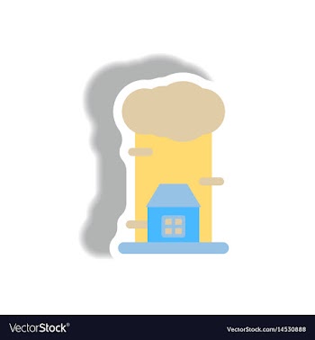Rain cloud on housecloudburst downpour rain vector image