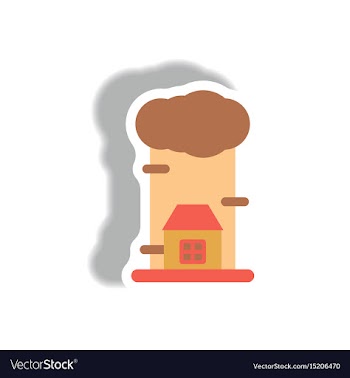 Rain cloud on housecloudburst downpour rain vector image