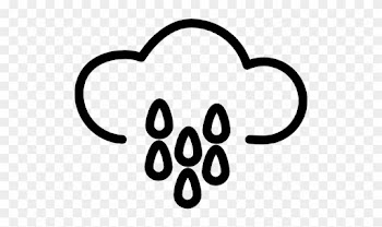 Rain Cloud Outline With Water Drops Free Icon - Rain Cloud Outline