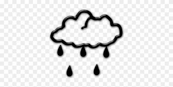 Rain Cloud Shape With A Few Raindrops Icon - Weather Icon Wood