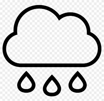Rain Cloud With Drops Falling Weather Stroke Interface - Simbolo Lluvia
