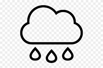 Rain Cloud With Drops Falling Weather Stroke Interface - Simbolo Lluvia