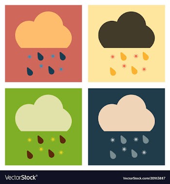 Rain icon in trendy flat style isolated on grey vector image