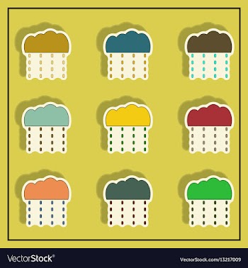 Rain icon in trendy sticker style collection vector image