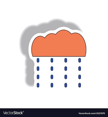 Rain icon in trendy sticker style vector image