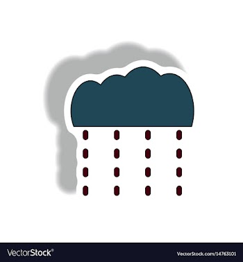 Rain icon in trendy sticker style vector image