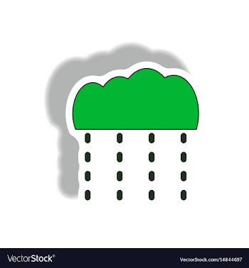 Rain icon in trendy sticker style vector image