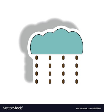 Rain icon in trendy sticker style vector image