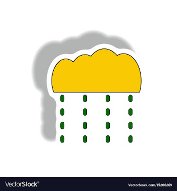 Rain icon in trendy sticker style vector image