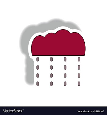 Rain icon in trendy sticker style vector image