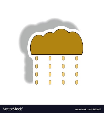Rain icon in trendy sticker style vector image